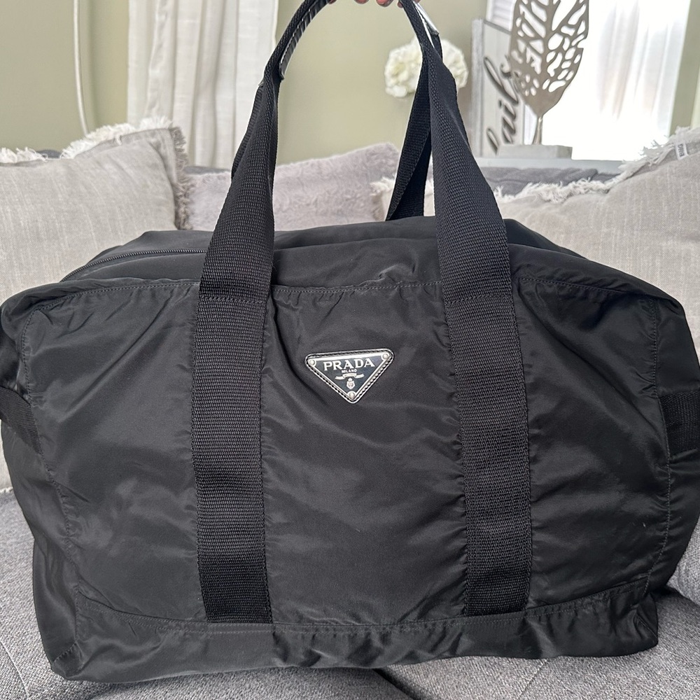 PRADA Nylon Black Duffle Weekender Bag Unisex